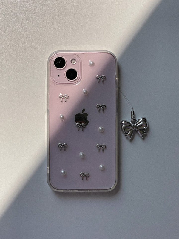 [MADE] SILVER MINI RIBBONE PHONE CASE 