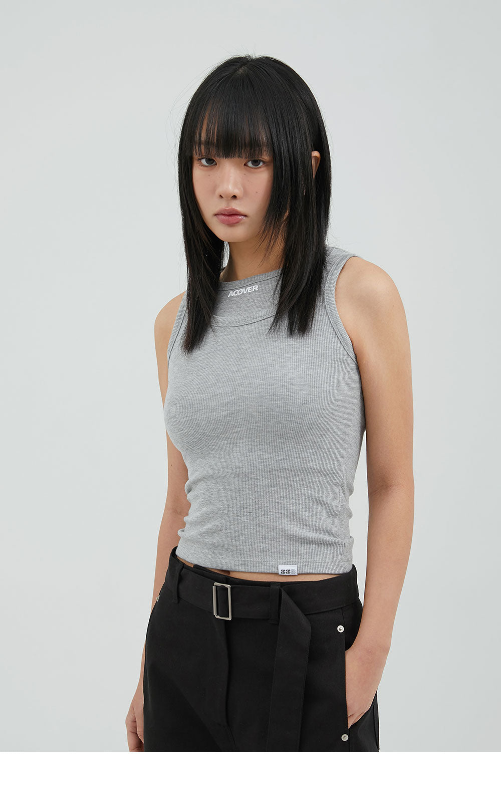 ACOVER Layered Sleeveless Gray