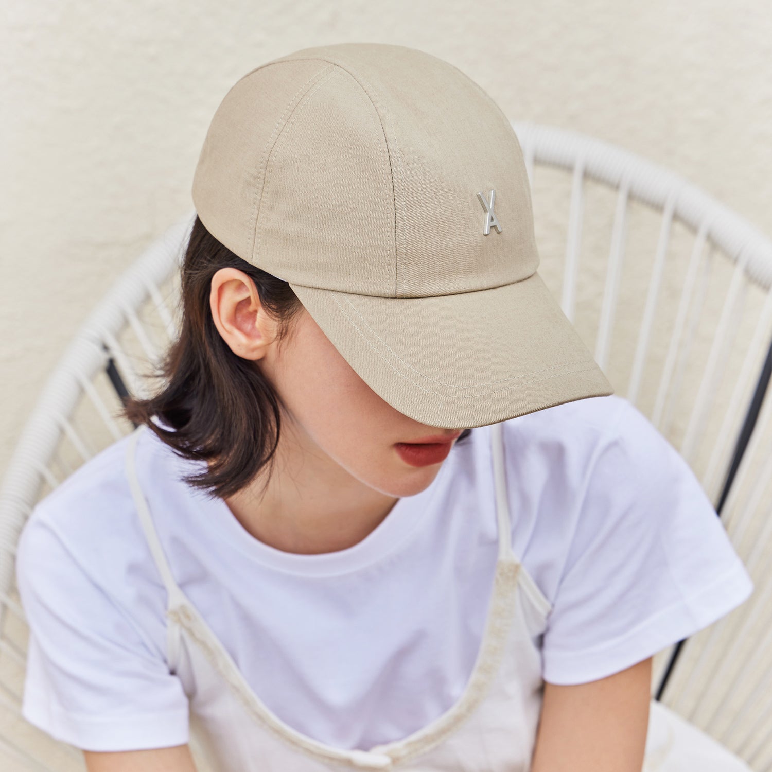 VA Stud Curve Cap / Beige