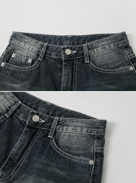 Cotton100 Washing Denim Shorts