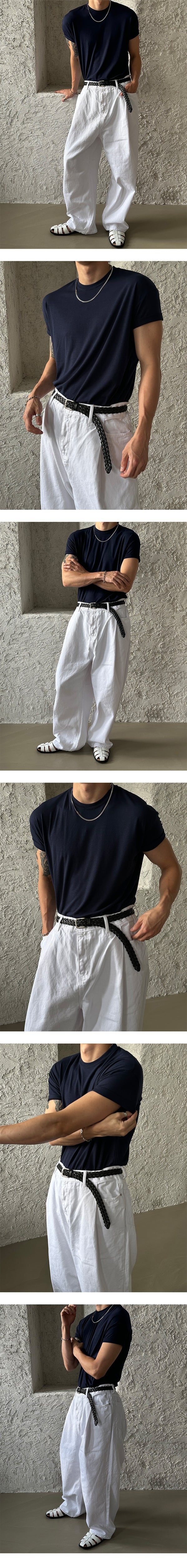 [UNISEX] Tuck wide denim pants (2color)