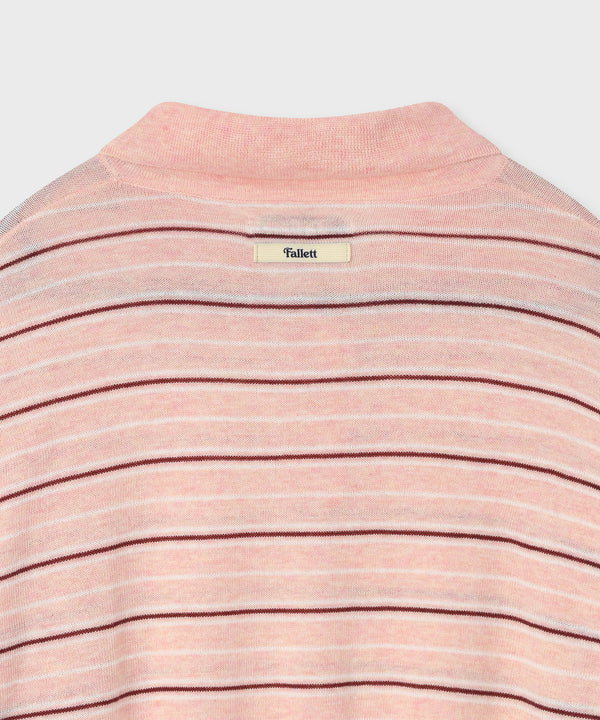 STRIPE COLLAR KNIT PINK