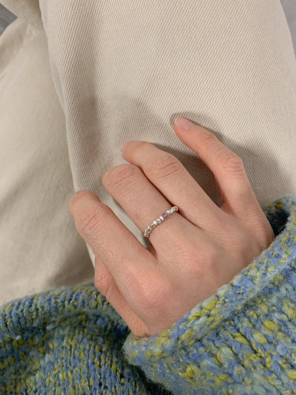 My Peace, silver ring with Ametyhst_February Birthstone