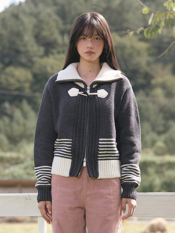 Toggle Button Wool Cardigan