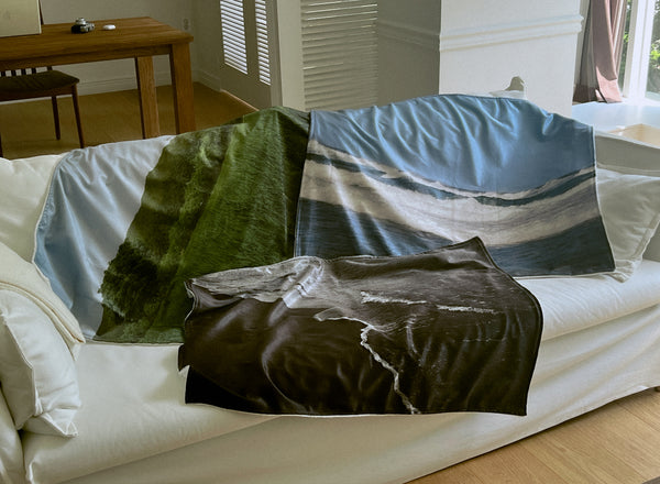 nature pillow blanket - mono seaside