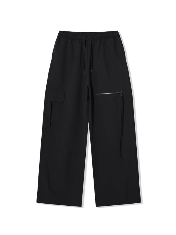 Unbalance string nylon pants