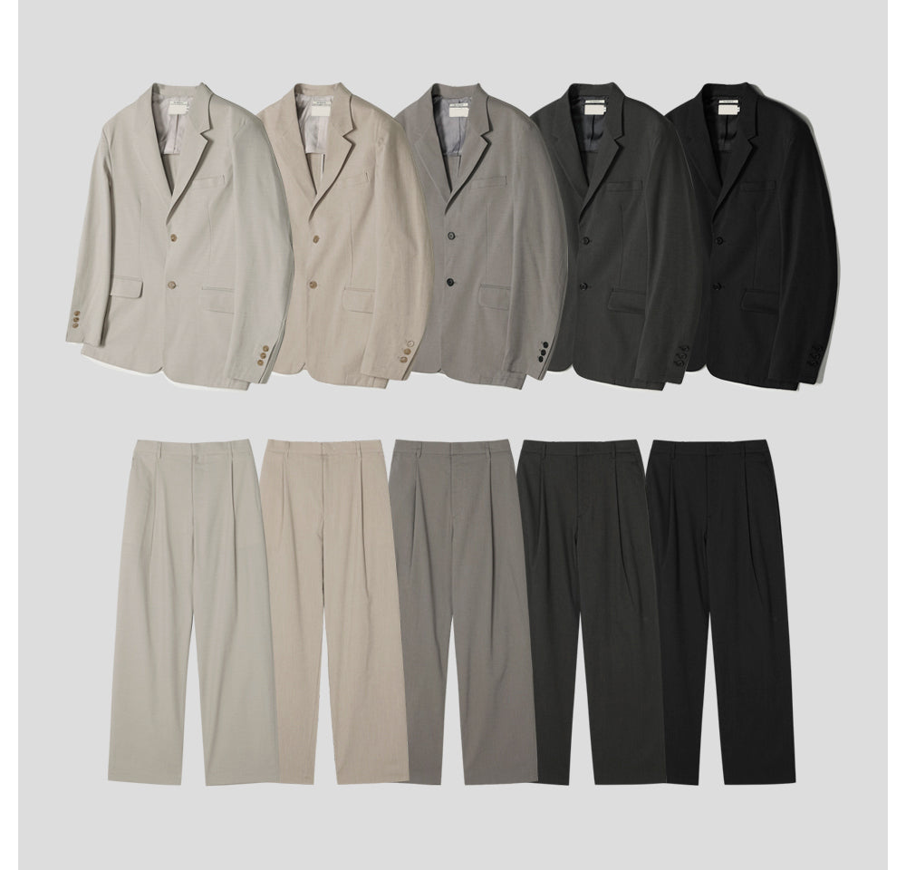 LMN Essential Linen Setup One-Tuck Banding Slacks