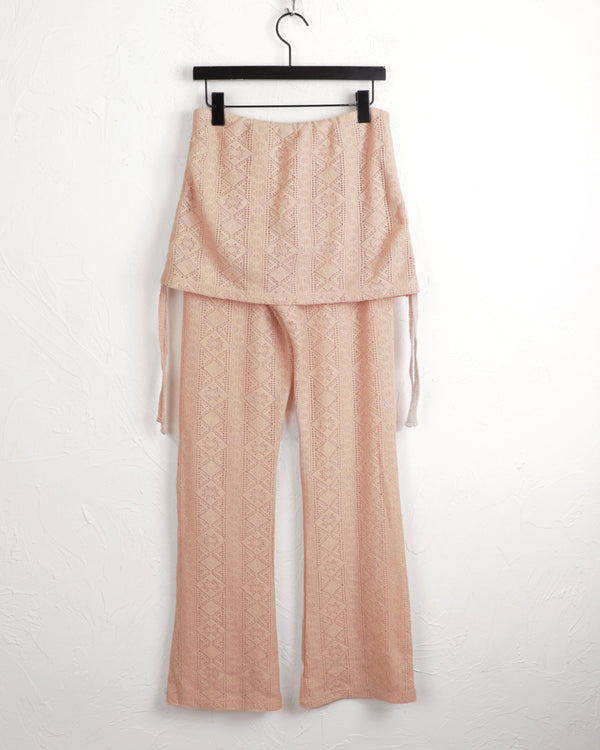 Chibon punching see-through shirring skirt bootcut pants