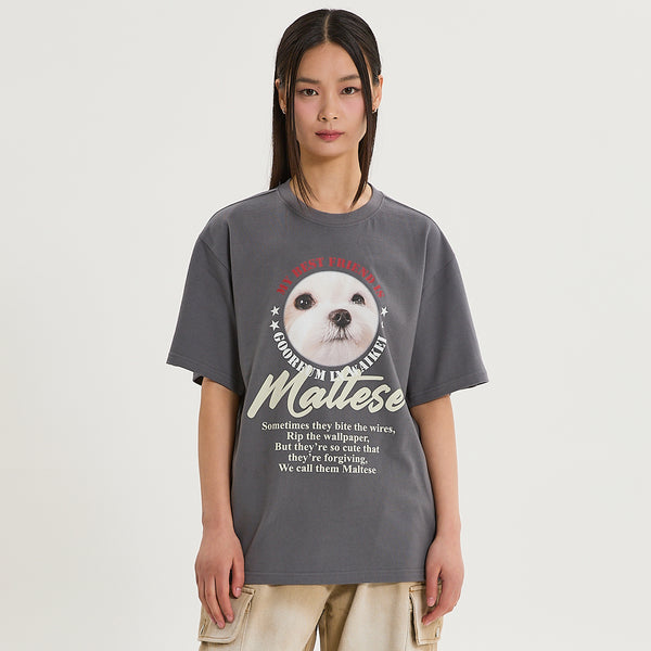 Maltese ZOOM IN half sleeve T-shirt