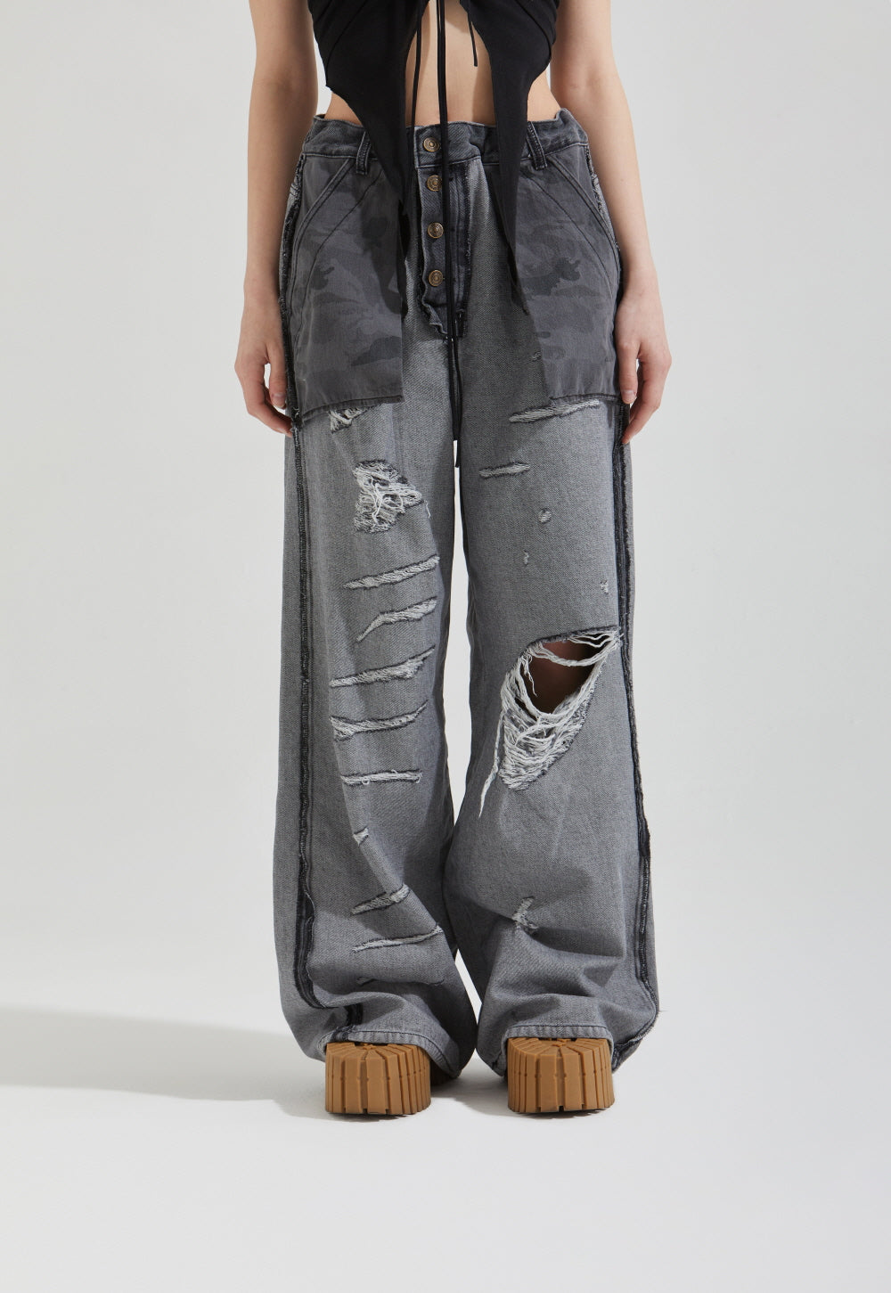 OUT FLAGE PANTS-BK