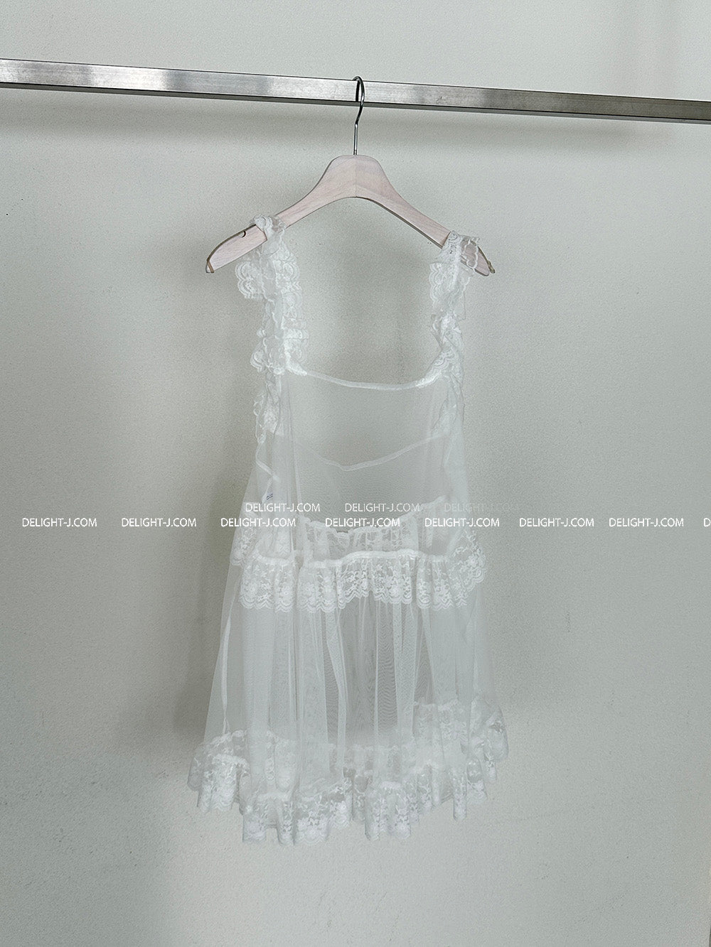 see-through layered frill mini dress