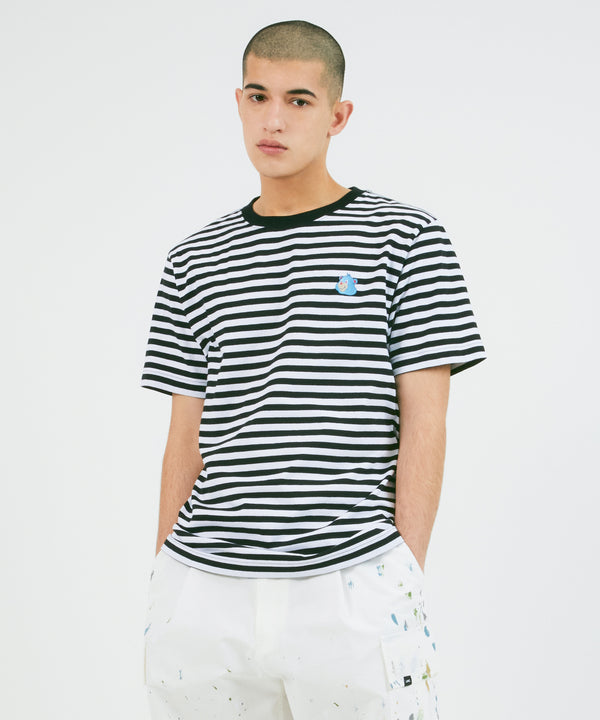 EMB BEAR STRIPE TEE black