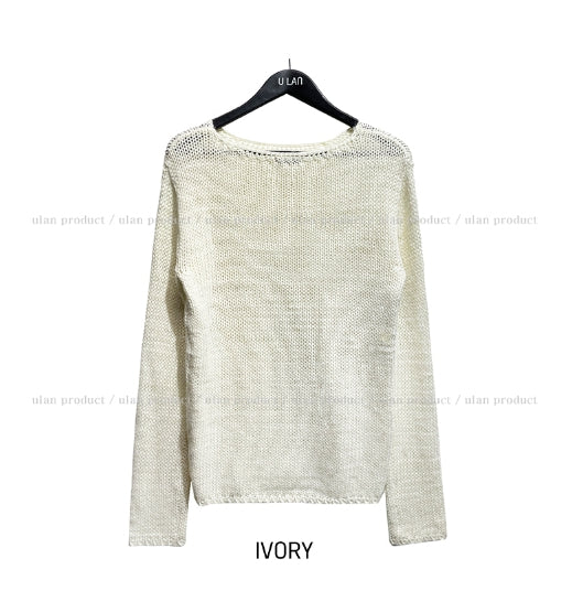 Autumn Damage Boat Neck Knitwear