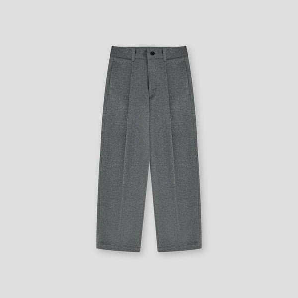 One-tuck wool wide slacks