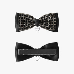 CUBIC RIBBON HAIR PIN (BLACK)