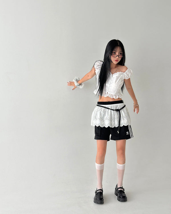 Punching Layered Belt Skirt