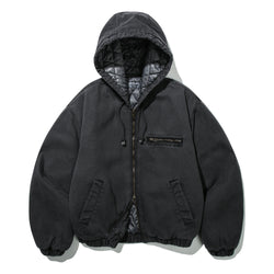 Over Dying Hooded Work Jacket (Charcoal)