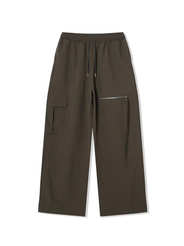 Unbalance string nylon pants