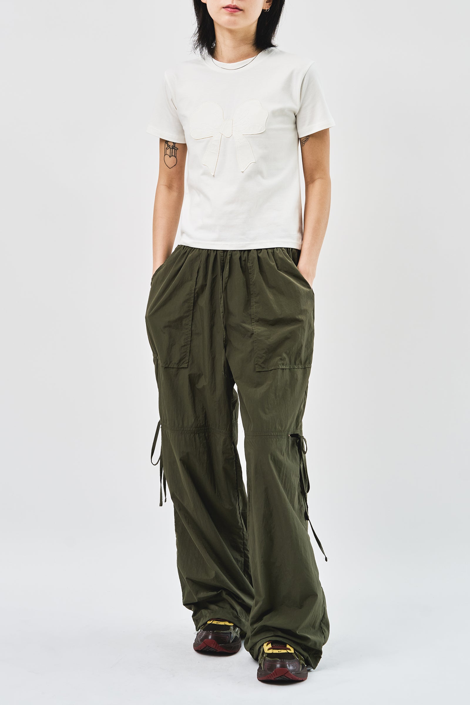 (W) Slate Ribbon Slit Pants (3color)