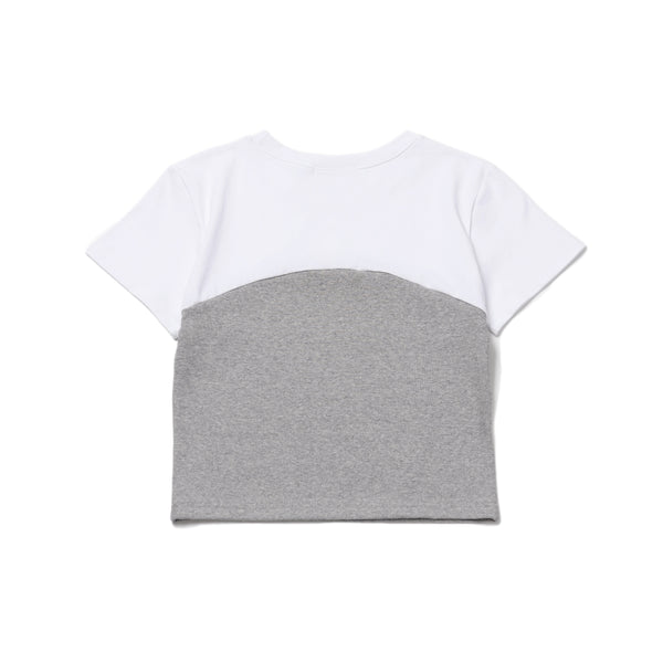 ローズレイヤードチューブトップ S/S ティー(WHITE/GREY) 