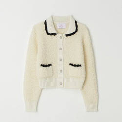 fluffy knit cardigan (ivory)