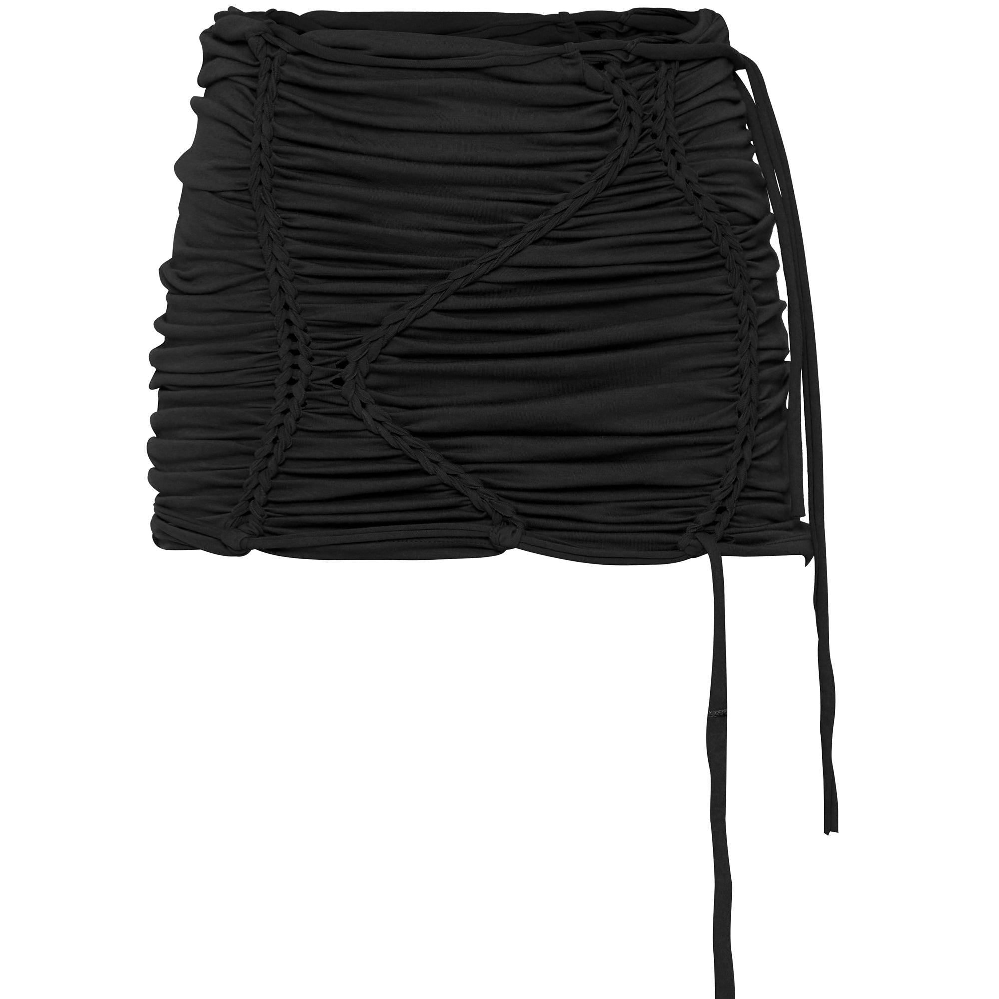 SET] Handmade Twisted Skirt Pants (FL-237_Black) - FLAREUP