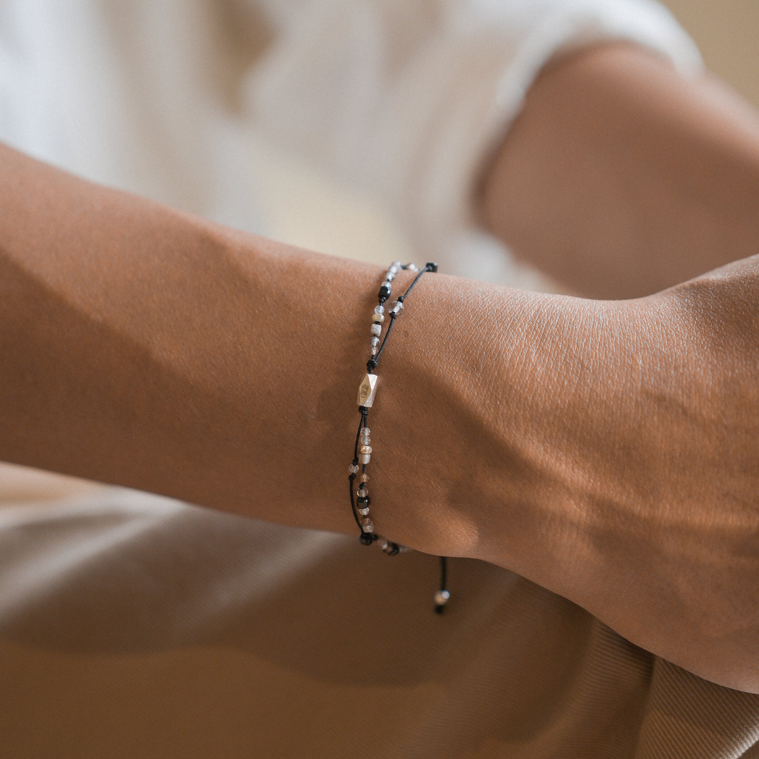 Positivity, double line bracelet_November Birthstone