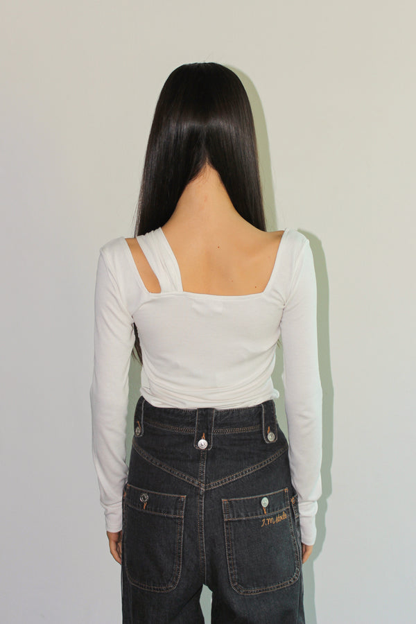 [RE-STOCK] LONG SLEEVE TWIST TOP / IVORY