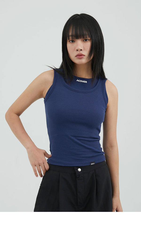 ACOVER Layered Sleeveless Navy