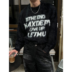  [Unisex] Heavy angora lettering knit(2color)