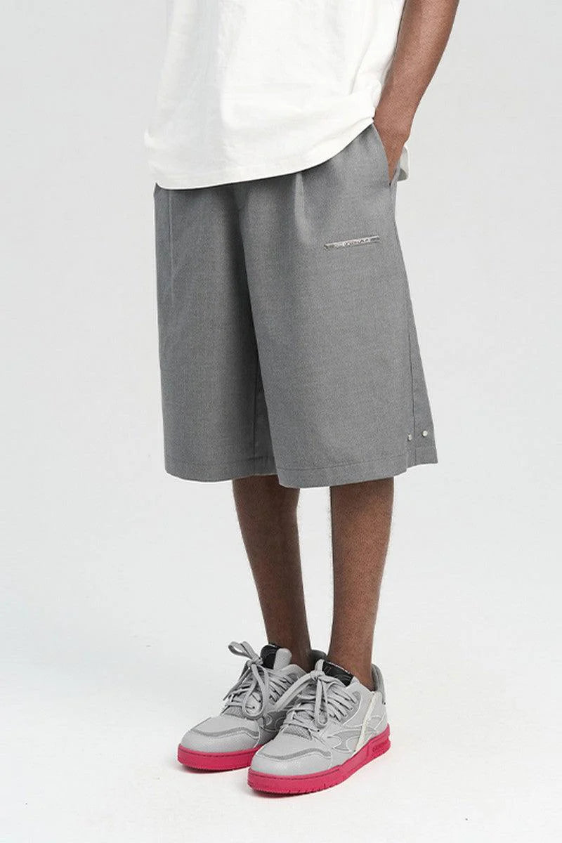 クロップドプリーツドスーツショーツ