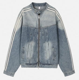 Wings Track Gradient Pinch Denim Jacket