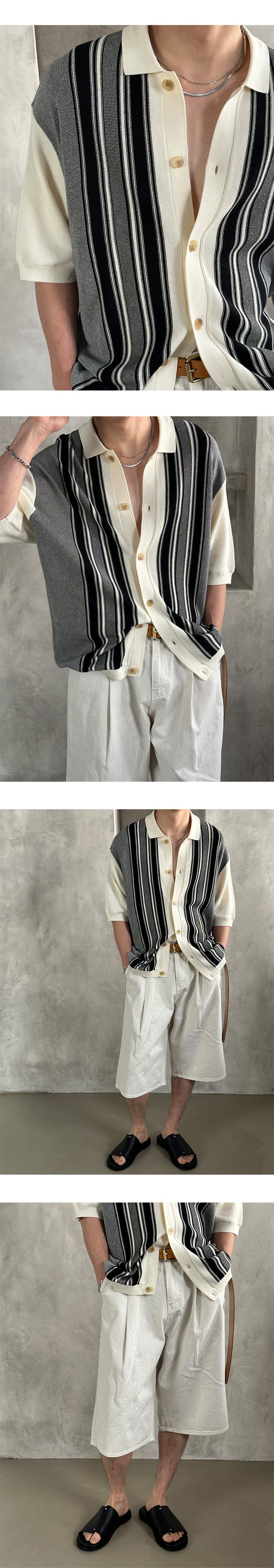 [S/S] Geek stripe kara half cardigan(3color)