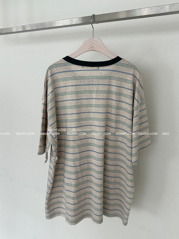 Lucky striped oversized fit short-sleeved T-shirt