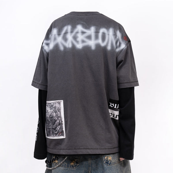 BBD Chaos Patch Pigment T-Shirt (Charcoal)