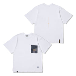 Square Camouflage Pocket Oversized Short Sleeves T-Shirts White / Black