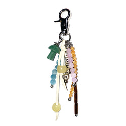 mushroom gemstone keyring (green)