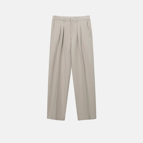 Middle pin-tuck wide slacks