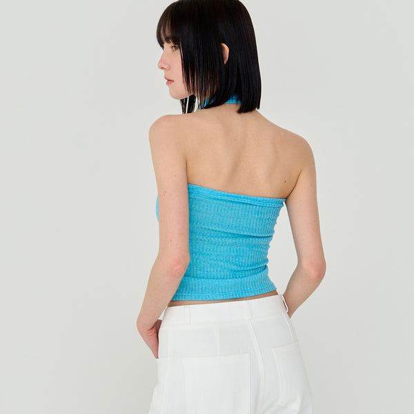 LOGO STRIPE STRAP TUBE TOP (BLUE)