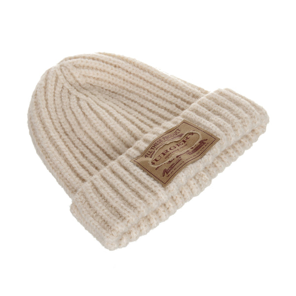 surgery paper logo tab beanie 'ivory'