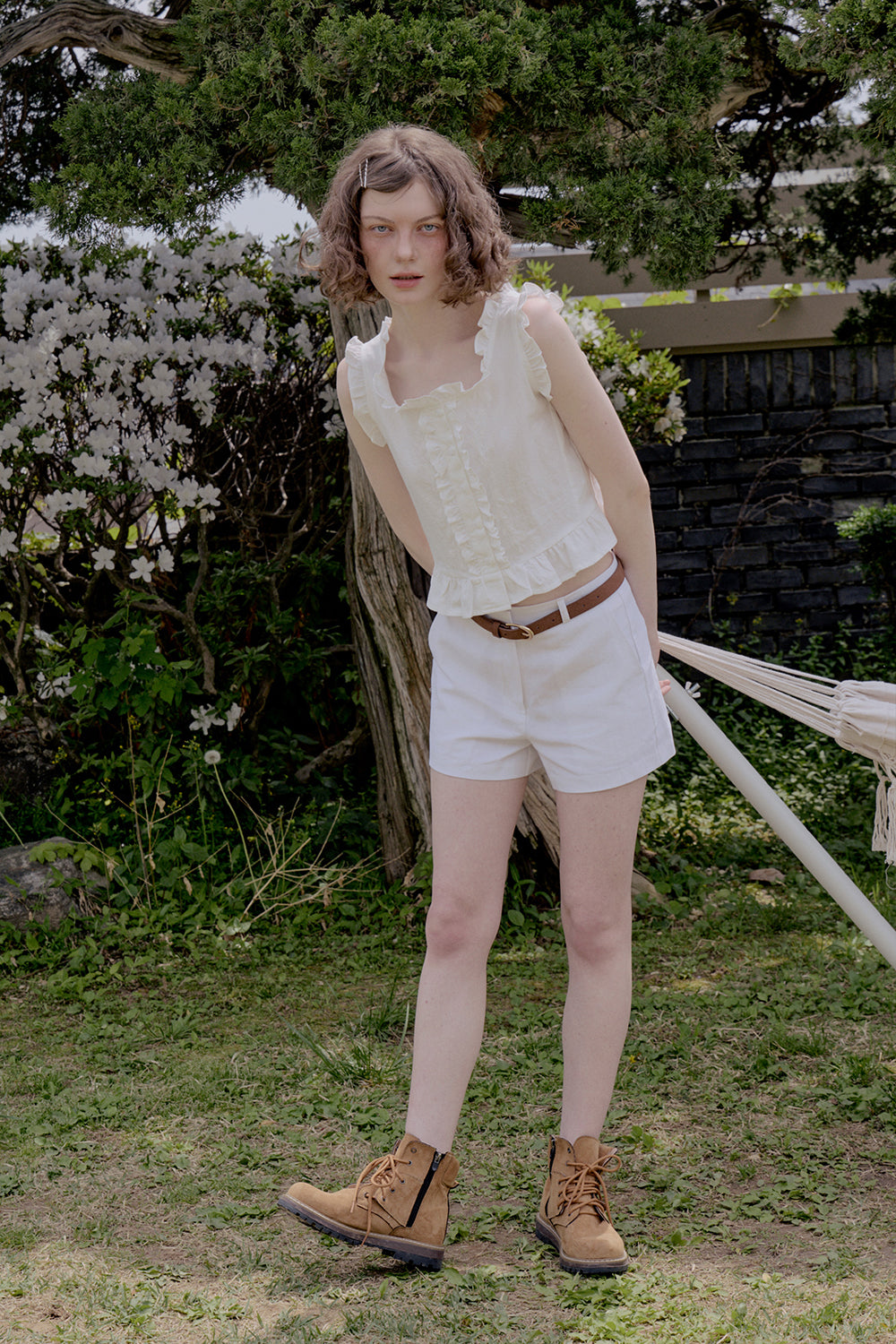 Classic linen shorts_white