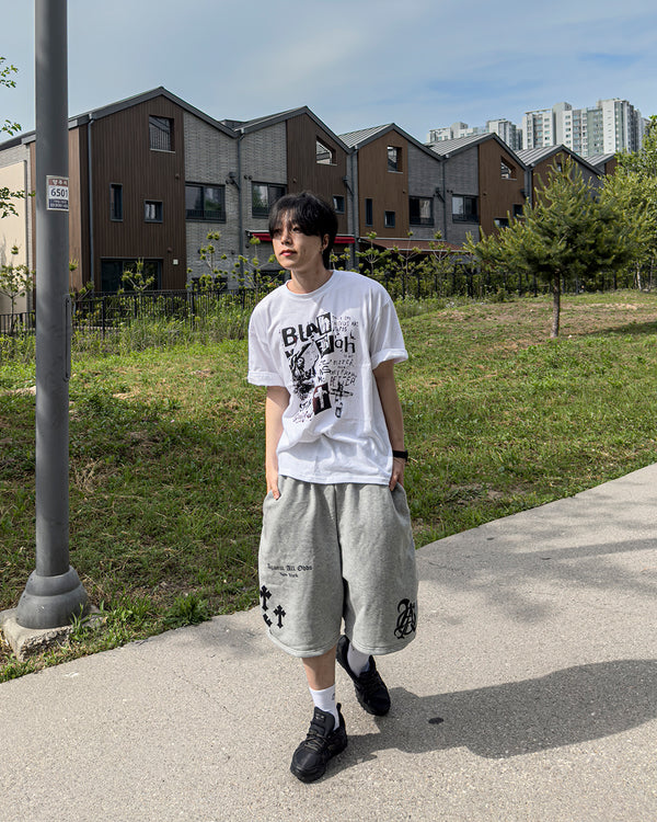 ブラグルプリントオーバーフィットショートスリーブTシャツ