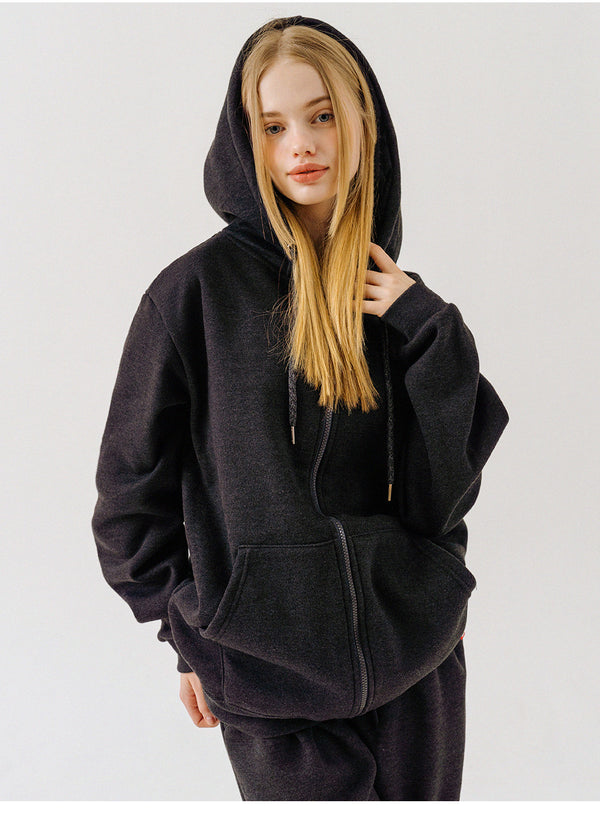 PLAIN HOODIE ZIP-UP