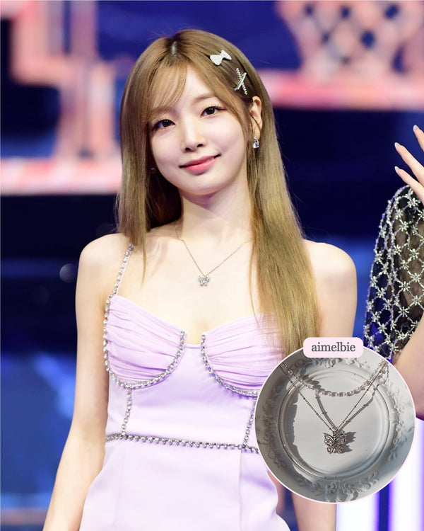 Butterfly Fairy Pearl Choker Layered Necklace ((G)I-DLE Miyeon Necklace)