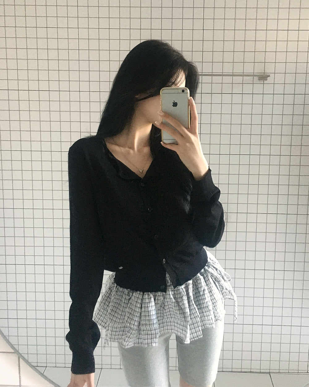 [MADE] イブン,シースルーロングスリーブカーディガン