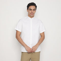 MON AKITA - Fuji Men Short Sleeve Shirt White