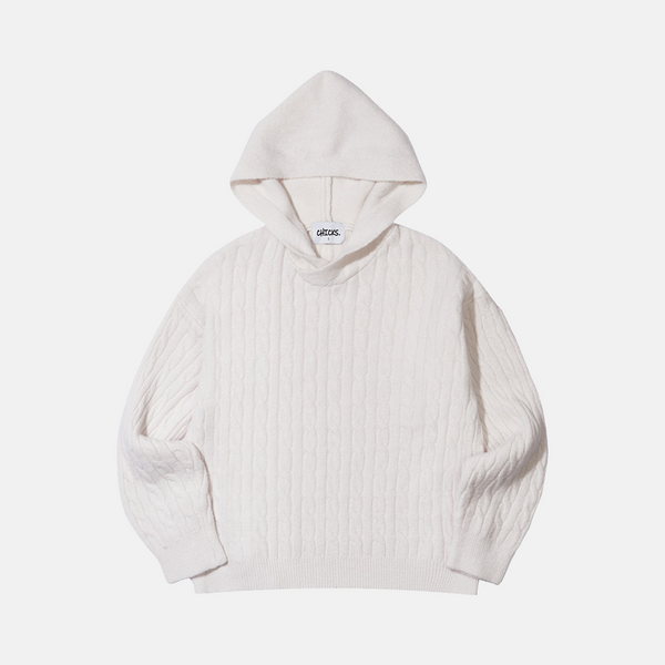 Hood cable knit _ IVORY