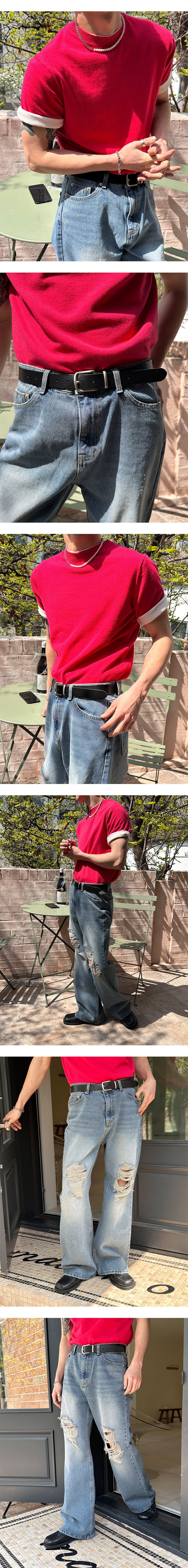 [Unisex] ティンウォッシングブーツカットデニムパンツ
