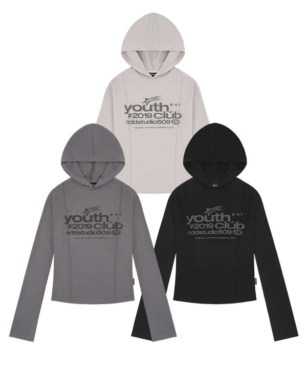 Youth-Club-Slim-Pintuck-Hood-Long-Sleeve - 3COLOR