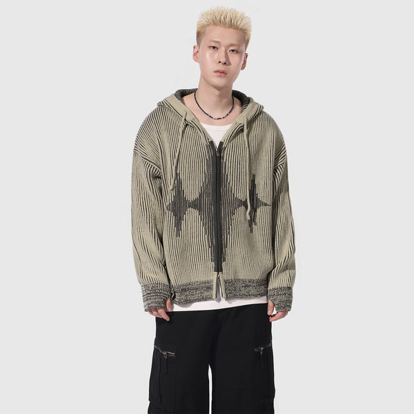 Two Tone Knit HD Zip Up [2color]